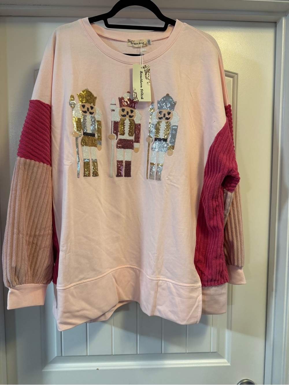 Sequin Nutcracker Colorblock Sweatshirt by Southern Stitch